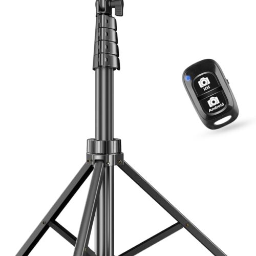 SENSYNE 62" Phone Tripod & Selfie Stick, Extendable Cell Phone Tripod Stand with Wireless Remote and Phone Holder, Compatible with iPhone Android Phone, Camera
