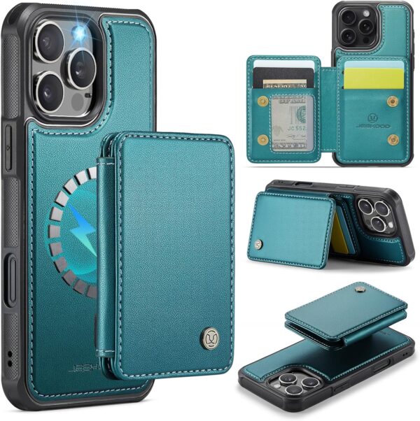 Wallet Case for iPhone 16 Pro Max Compatible with MagSafe for Men Women, Detachable Magnetic Wallet Phone Case with Card Slot Holder RFID Blocking for iPhone 16 Pro Max 6.9 inch (Teal) 1