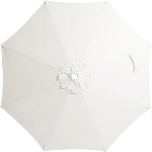 JEAREY 9 ft Patio Umbrella Replacement Canopy for 8 Ribs, Table Market Yard Umbrella Replacement Top Cover-Creamy White (Canopy Only) 1