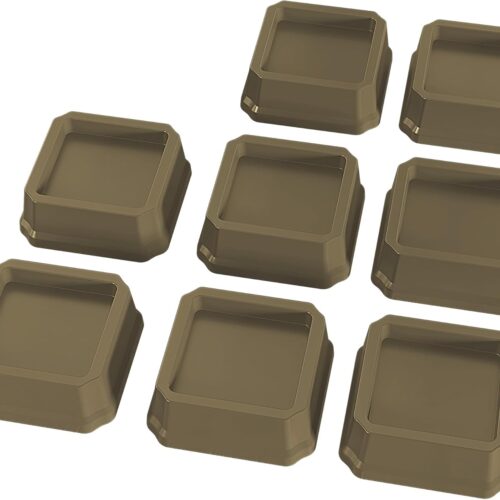 GHS2248MAX_1 Bed Risers 1 Inch Heavy Duty, Furniture Risers for Bed Frame, Couch, Desk, Chair, Lifts Up to 1,500 lb, Set of 8, Brown