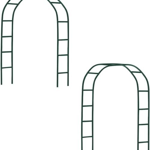GHS4460MAX_1 Newsmarts 2PCS 7.9Ft Metal Garden Arch Army Green Garden Arbor for Various Climbing Plant Roses Vines Bridal Party Decoration