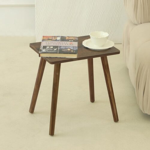 AWASEN Side Table, Small Wood End Table Living Room, Mini Bed Side Table Modern Accent Nightstand with Solid Wood for Bedroom Office Small Spaces, Rustic Brown