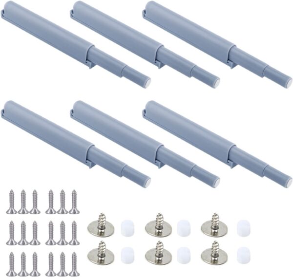 6 Pack Magnetic Push Latch Push to Open Touch Latches Door Latch Catches with Mount Hardware for Kitchen Pantry Cabinet Drawer Closet Floor Cabinets Cupboard Sideboard Furniture Hidden Pulls 1