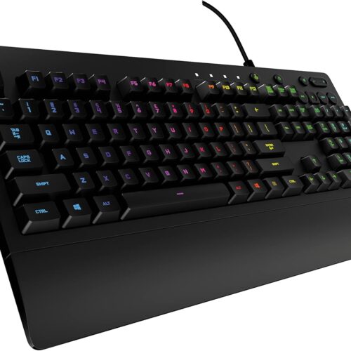 1 Prodigy Gaming Keyboard, LIGHTSYNC RGB Backlit Keys, Spill-Resistant, Customizable Keys, Dedicated Multi-Media Keys – Black