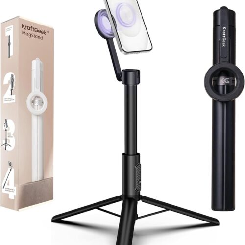 1 Magnetic Phone Tripod for iPhone MagSafe, 64" Selfie Stick Cell Phone Tirpod Stand for Video Recording, Vlogging & Content Creation
