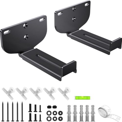 Soundbar Wall Mount Bracket【All-Metal/Heavy Duty】 Depth Adjustable (3.89"-6.6") for Samsung, Bose, Vizio, LG, Sony, JBL, Sonos and More Sound Bar Mounts Under TV, for Dolby Atmos Soundbars Shelf