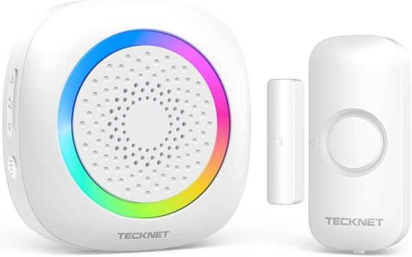 Door Chimes When Door Opens, Wireless Door Sensor Chime Alarm with 1000Ft Range, 61 Songs, 5 Volume Levels, RGB Light, Door Chime for Business/Store/Home/Office When Entering 1