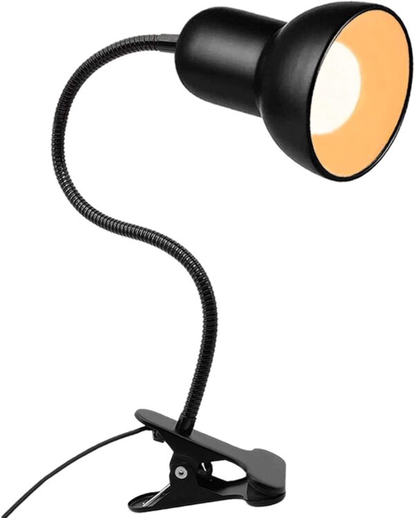 Desk lamp, 360°Rotation Clip on Lamp, Clip On Reading Light, Gooseneck Lamp-On Cable, Portable Clip on Light Reading Book Light Clamp Light, Eye Caring Study clamp for Bedroom Office Home Lighting 1 Desk lamp
