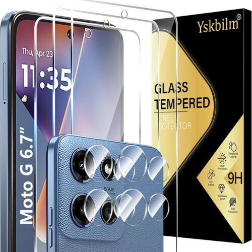 Designed for Motorola Moto G 5G 2025 Tempered Glass Screen Protector + Camera Lens Protector,[3D Touch][Bubble-Free][Anti-Scratch] Screen Protector Glass For Motorola G 5G 2025