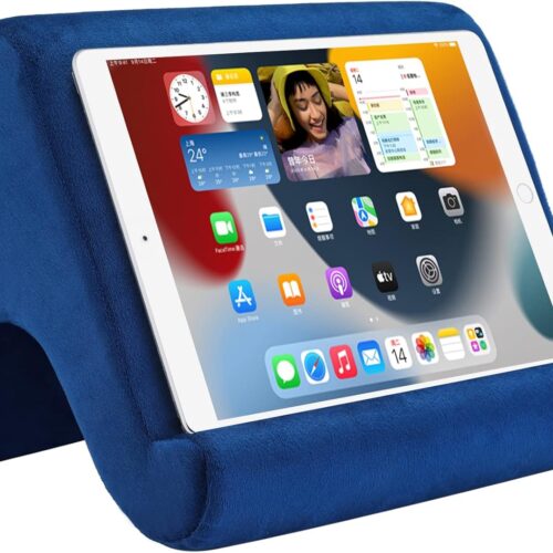 Tablet Pillow Stand Holder Dock for Bed with 3 Viewing Angles, Compatible with All Tablets,Phones and iPad Pro 9.7, 10.5,12.9 Air Mini 4 3, Kindle, E-Reader and Books(Navy)