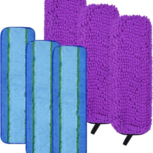 6 Pack Pet System Microfiber Sweeping Pad for Bona Mops, Microfiber Cleaning Pad for Hardwood Floors Dry Wet Cleaning - Attracts and Picks Up Pet Hair - Includes 3 Sweeping Pads and 3 Deep Clean Pad