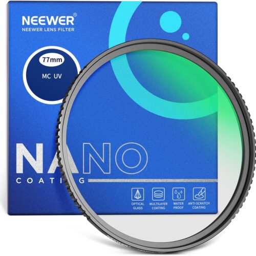 77mm MC UV Protection Filter 24 Layer Multi Resistant Nano Coatings/HD Optical Glass/Water Repellent/Scratch Resistant/Aluminum Alloy Ultra Slim Frame/Ultraviolet Filter