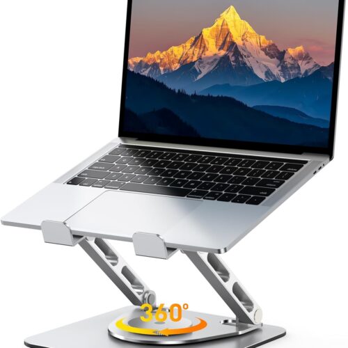 Laptop Stand for Desk 360° Flexible Rotating, Ergonomic Adjustable Laptop Riser Holder with Dual-bar Support, Portable Computer Notebook Stand for MacBook Air Pro, Dell XPS, HP (10-16")