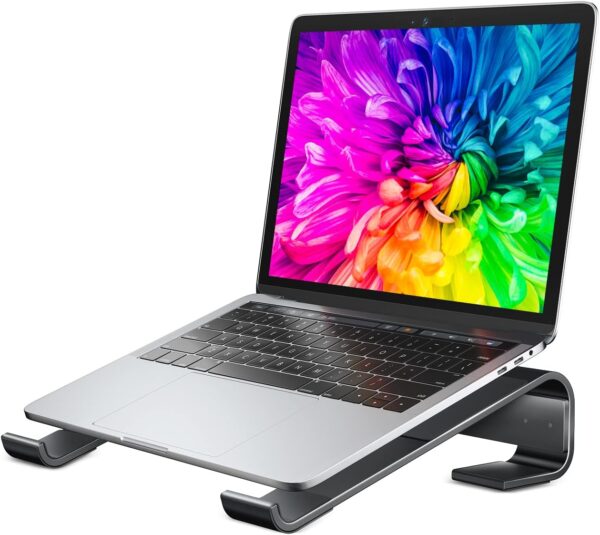 Laptop Stand for Desk, Ergonomic Detachable Laptop Riser, Aluminum MacBook Stand, Compatible with 12-17'' All Laptops Such as MacBook Pro/HP/Dell/Lenovo, Black 1 Laptop Stand