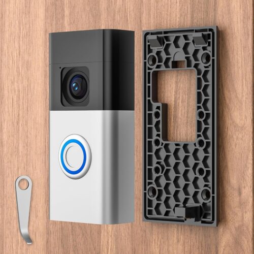 1 No-Drill Adhesive Video Doorbell Mount Compatible with Ring Battery Doorbell (2024 Release), Door Mounting Holder Bracket Accessories for Apartments Office Houses (1 Pack)