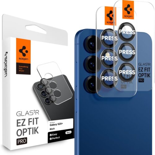 Camera Lens Screen Protector [GlasTR EZ Fit Optik Pro] Designed for Galaxy S25 Plus [Case Friendly] - Black [2 Pack]