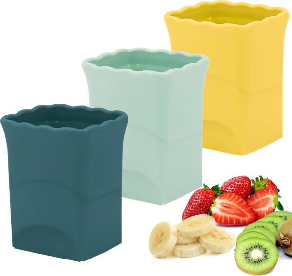 3Pcs Strawberry Slicer Cup:Fruit Slicer Cup for Strawberry Egg Banana Mushroom Cucumber Kiwi and Veggie Salad Speed Cutter the Kitchen Portable Slicing Tool (3Pcs) 1 3Pcs Strawberry