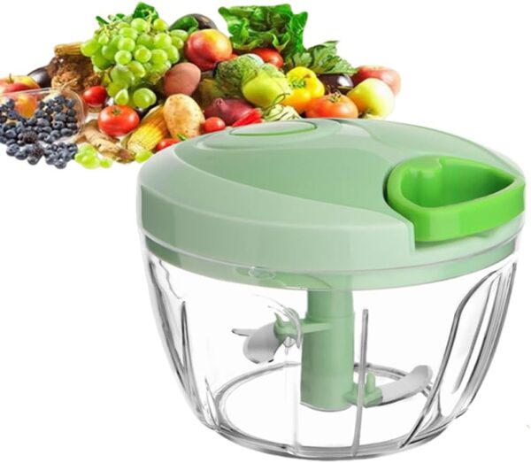 Vegetable Chopper Manual Food Chopper with Container, Hand Pull String Veggie Cutter for Salad Garlic Nut Onion 1