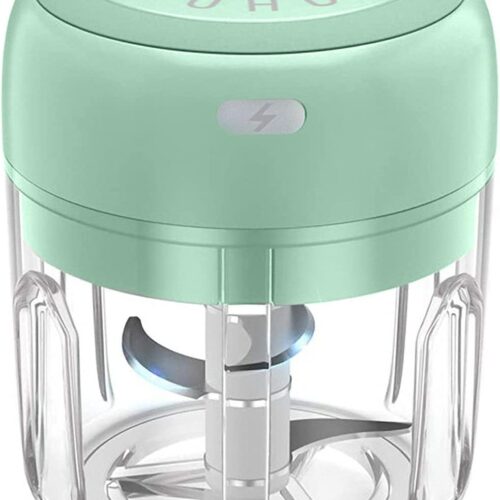 Electric Mini Vegetable Chopper, Food Chopper, Garlic Slicer Veggie, Salad, Lettuce, Onion, Chili Crusher, Tomato Dicer Chopper Cutter & Ginger Meat Mincer for Kitchen, Portable USB Chopper (250ML)