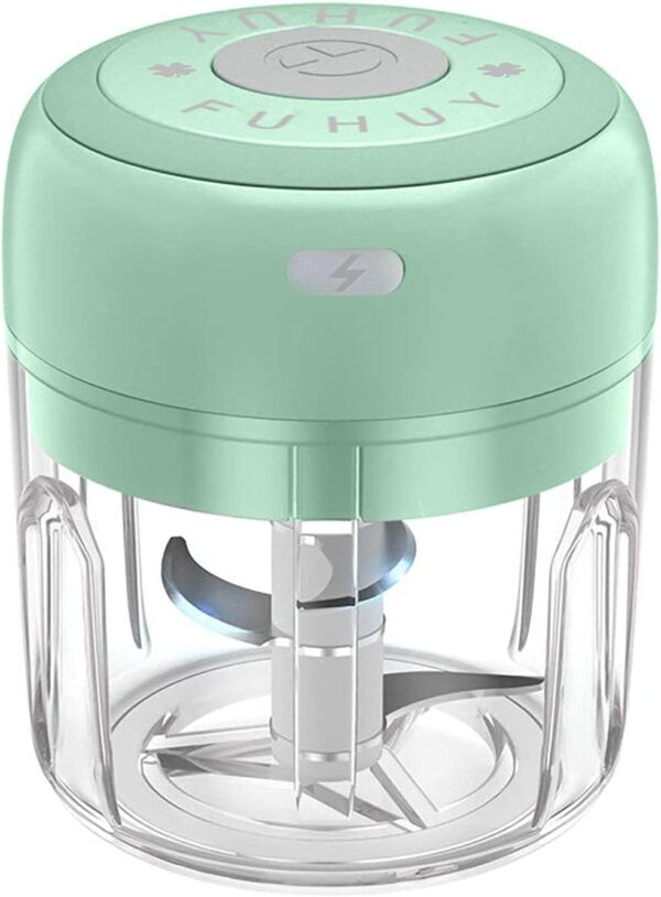 Electric Mini Vegetable Chopper, Food Chopper, Garlic Slicer Veggie, Salad, Lettuce, Onion, Chili Crusher, Tomato Dicer Chopper Cutter & Ginger Meat Mincer for Kitchen, Portable USB Chopper (250ML) 1