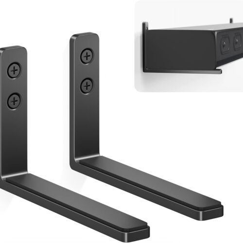 Soundbar Mounts Under TV for Bose, Sony, Saiyin, VIZIO, LG, Samsung, Roku - Dolby Atmos Compatible Soundbar Wall Mount Bracket, Sound Bar Shelf, Soundbar Stand Under TV Up to 20LB