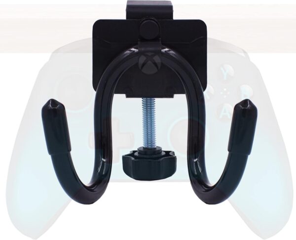 Desk Mount Game Controller Holder Clamp On Hanger Holder Storage Rack for PS3/PS4/PS5/Xbox 360/Xbox One/S/X/Elite/Series S/Series X Controller, Pro Controller,etc-No Game Controller-Black 1