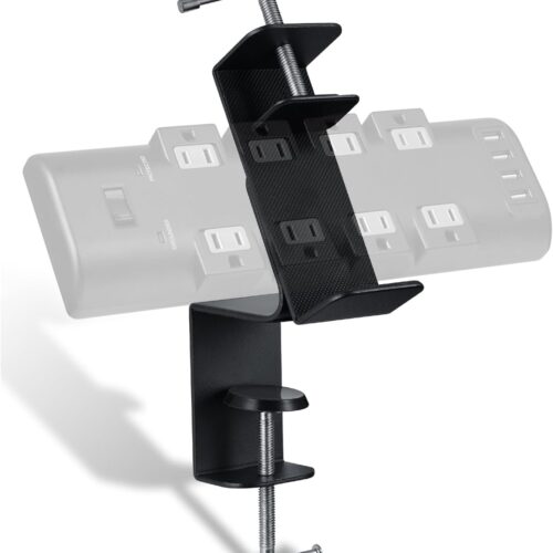 1 Desk Clamp for Power Strip - Removable Holder for Desk Edge - Sturdy Table Mount - Fits 2.55" to 4.13" Width - Black