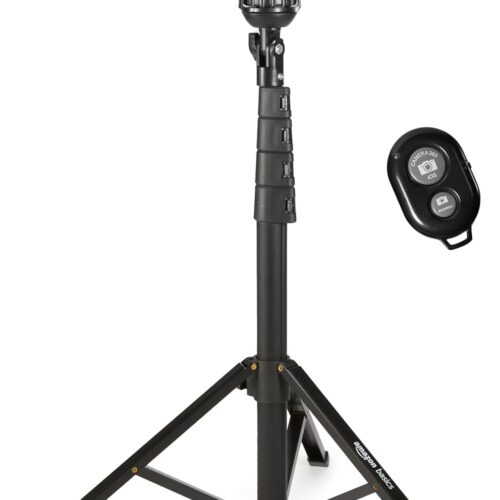 64-inch Extendable Tripod for iPhones and Smartphones, Selfie Stick Mode and Phone Tripod Mode, Black
