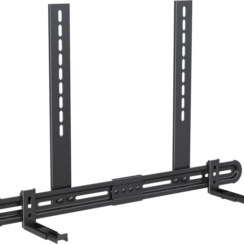 Universal Soundbar Mount Sound Bar Mounting Bracket to TV, Soundbar Wall Mount Fits 3 Options with Hole/Without