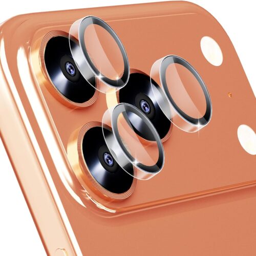 3X2 Pack Camera Lens Protector for iPhone 17 Pro Max,iPhone 17 Pro 6.3'' Tempered Glass Lens Screen Protector Camera Cover Metal Individual Ring for iPhone 17 ProMax/17 Pro 5G 2025,Clear