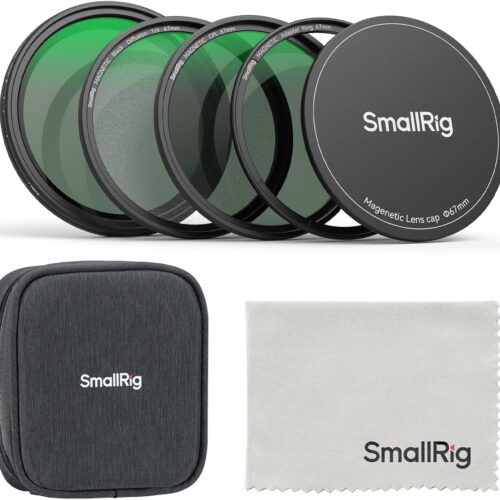 1 SmallRig 5-in-1 Magnetic 67mm Lens Filter Kit: VND + CPL + Black Mist 1/4 + Threaded Adapter Ring + Magnetic Lens Cover + Storage Bag + Cleaning Cloth, Magnetic Filter Set for Phone Camera Lens - 4726
