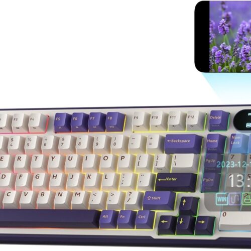 S98 Mechanical Keyboard w/Smart Display & Knob, Top Mount 96% Wireless Mechanical Keyboard BT/2.4G/USB-C, Hot Swappable, Software Support, Massive Battery, 98 Keys