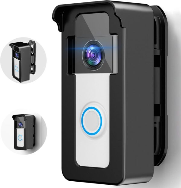 Anti-Theft Video Doorbell Angle Mount, 50 to 130 Degree Adjustable Ring Camera Holder Doorbell Door Mount for Apartment, Compatible with Ring/Blink Video Doorbell 4 3 Plus 2 1 Pro 2 1