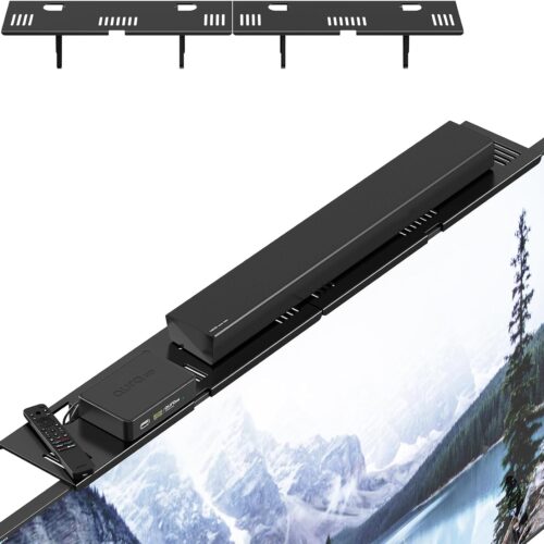 Adjustable Steel TV Top Shelf, Soundbar Mount, Universal Monitor Shelf for Soundbar, Game Console, Cable Box, Router Shelves and Home Accessories (No Storage Boxes, 2PCS)