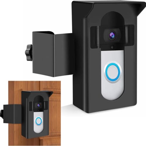 Anti-theft Video Doorbell Mount No Drill Compatible with Ring/Blink Wireless Video Doorbell 4/3/3 Plus/2/1/(2020 Release), No-Drill Camera Holder, Mounting Bracket Accessories for Home Apartment Black