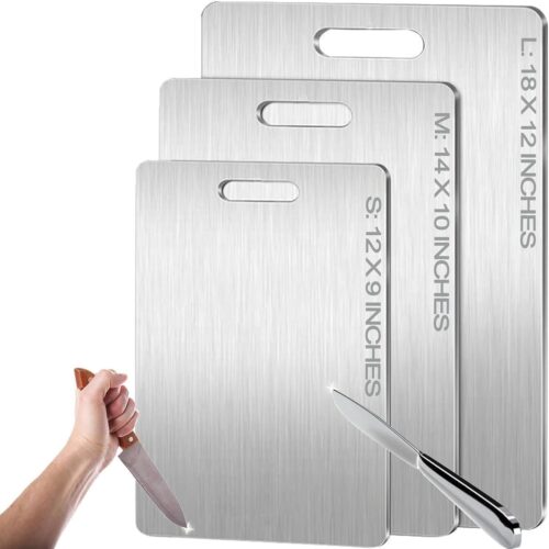 Cutting Board,100% Pure Titanium Cutting Boards for Kitchen, 2025 New Double Sided Food-Grade Chopping Board for Cutting Meat Vegetable Fruit (18"L x 12"W)