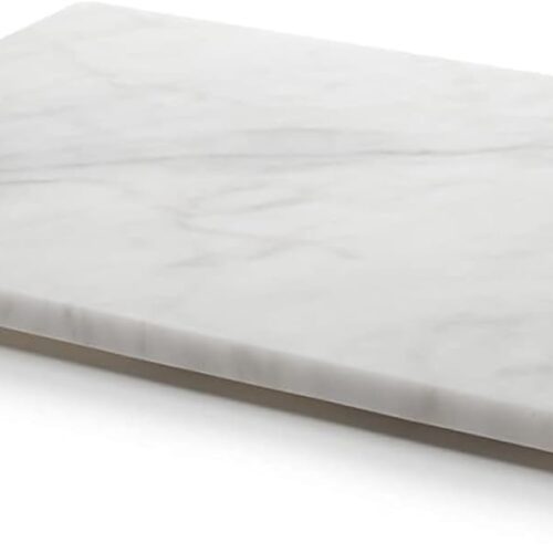 8×12 Inches White Marble Cheese & Charcuterie Serving Board – Natural Marble Cutting Board & Pastry Slab with Non‑Slip Feet – Premium Stone Kitchen Tray Gift.