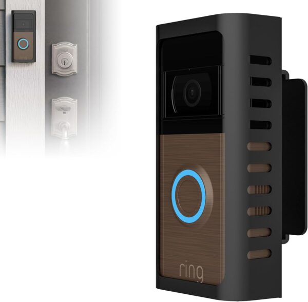 Anti-Theft Ring Doorbell Mount, Adjustable Angle Mount Kit (45-135 Degrees) Compatible with Ring Battery Video Doorbell 2/3/4/Pro (2024 Release), Door Bell Holder Mounting Bracket No Block Sensor 1