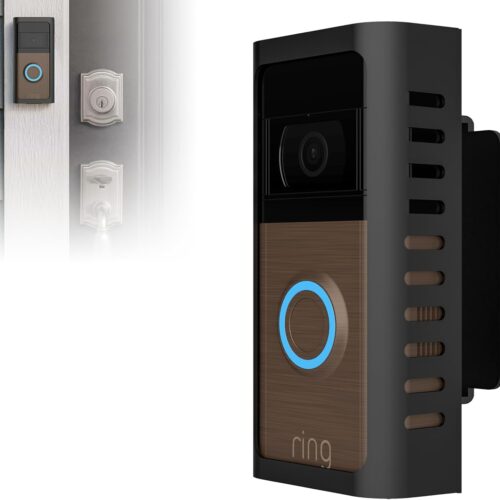 Anti-Theft Ring Doorbell Mount, Adjustable Angle Mount Kit (45-135 Degrees) Compatible with Ring Battery Video Doorbell 2/3/4/Pro (2024 Release), Door Bell Holder Mounting Bracket No Block Sensor