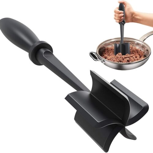 Meat Chopper for Ground Beef - Heat Resistant Ground Beef Smasher for Hamburger Meat - Nylon Hamburger Chopper Utensil - Potato Masher-Professional Multifunctional Heat Resistant - Easily Mix and Chop