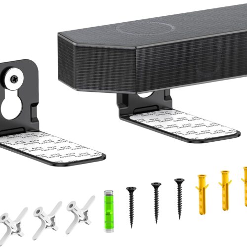 Soundbar Wall Mount for Samsung Soundbar Mount HW-T400 HW-T430 HW-T510 HW-T530 HW-S40T HW-T60M HW-S60T HW-Q60T and More Mounting Bracket for Samsung Sound Bar Mounts Under TV with Hardware Kits