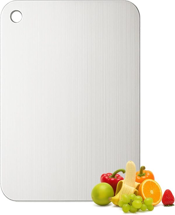Titanium Cutting Board, 100% Pure Titanium Chopping Board for Kitchen, Hygiene & Durability Double Sided Cutting Board, Non-toxic Chopping Board, Dishwasher Safe (11.8“ x 7.9”) 1
