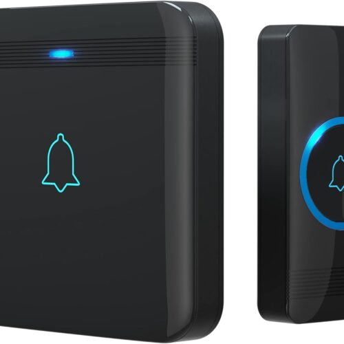 Wireless Doorbell, D-3G Waterproof Chime Kit Operating at Over 1300 Feet with 52 Melodies, 5 Volume Levels & LED Flash