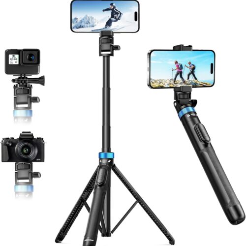 72" Phone Tripod - Tripod for iPhone & Selfie Stick with Phone Holder & Remote - Upgraded, Stable & Portable Stand for iPhone 17/16/15/14, Android, Cameras & Action Cams