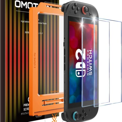 1 Auto-Alignment Matte Screen Protector for Nintendo Switch 2 2025 7.9”, Matte Finish Glass Screen Protector, Dust-free Installation Tool, Bubble Free, Anti-Glare, Touch Sensitive, 2 Pack