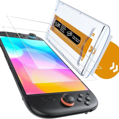 2 Pack Screen Protector for Switch 2 Console (2025) with Auto Alignment Frame, Tempered Glass for Nintendo Switch 2 Screen Protector [Military-grade Shockproof], 7.9 inch Clear