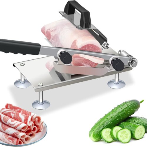 1 Manual Frozen Meat Slicer Meat Cutter,Meat Cutter Beef Mutton Roll for Hot Pot BBQ Food Slicer Slicing Machine for Commercial or Home Cooking of Hot Pot Shabu Shabu Korean BBQ