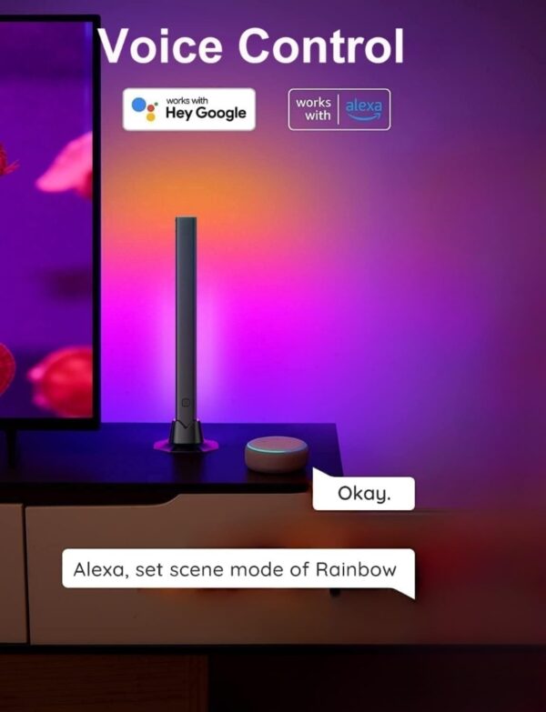 RGB Light Bar, Smart LED Light Bar Work with Alexa, Music Sync, APP & Remote Control, USB Powered TV Backlight, Color Changing Ambient Lighting for Room PC Monitor Gaming Desk (Adapter not Included) 4