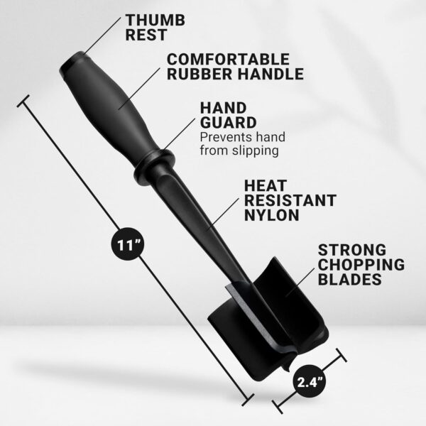 Ground Beef Chopper Tool – Hamburger Smasher & Meat Chopper for Ground Beef – Heat Resistant Food-Grade Nylon – Black 4
