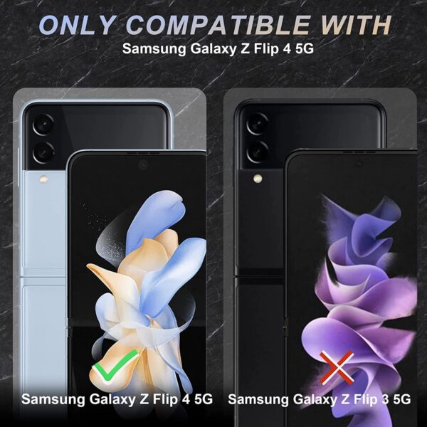 [2+2 Pack for Samsung Galaxy Z Flip 4 5G EPU Inner Screen Protector + Camera Lens Outer Protector Tempered Glass, Upgraded Ultra-Thin High Definition Clear Full Coverage Case Friendly 3 Samsung